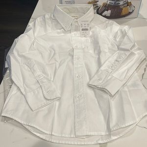 J. Crew Long sleeve stretch white shirt-kids 6-7 size.